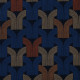 Les Arcs bleu roi fond marine - Rideau coton - Rideau à oeillets Fabriqué en France