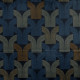 Les Arcs bleu roi fond marine - Rideau à oeillets velours bleu