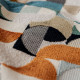 Tissu jacquard "Elvis" Noir orange bleu Thevenon