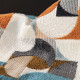 Tissu jacquard "Elvis" Noir orange bleu Thevenon 3