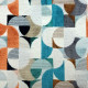 Tissu jacquard "Elvis" Noir orange bleu Thevenon 4