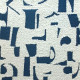 Rideau jacquard "Letters" Bleu Fabrication Française 