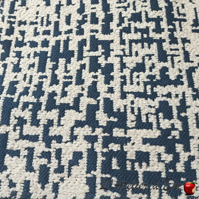 Rideau jacquard "Dots" Bleu Fabrication Française