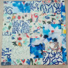 Blue Patchwork Yoga Mat Made in France