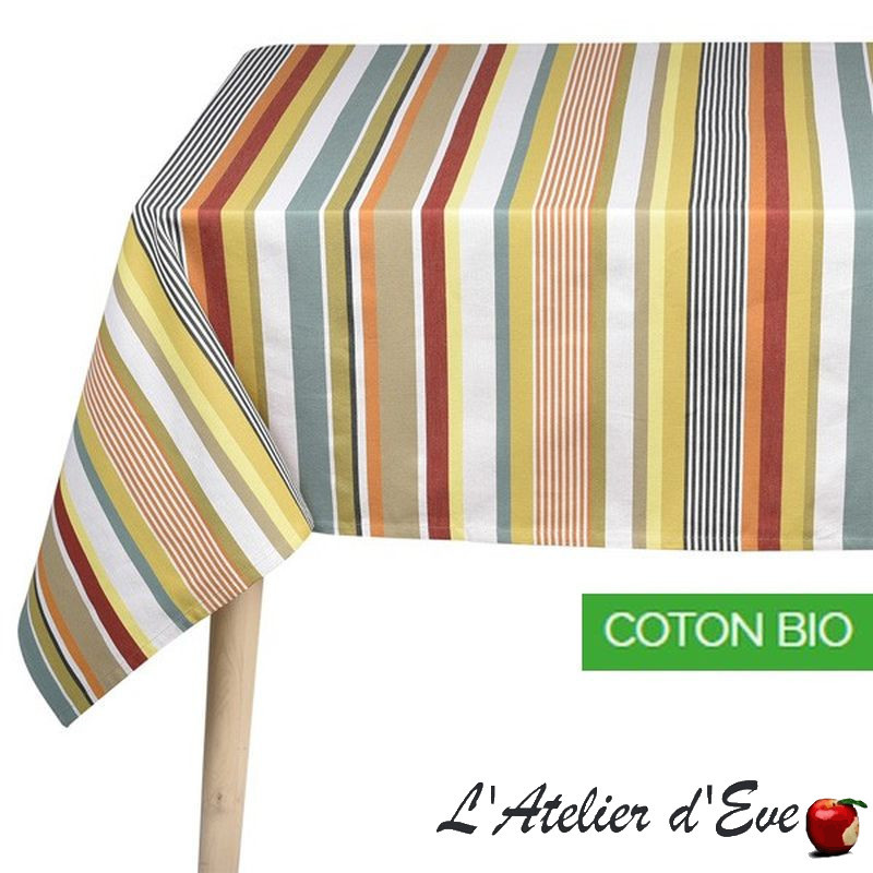 "Iholdy" Basque organic cotton tablecloth Made in France Artiga