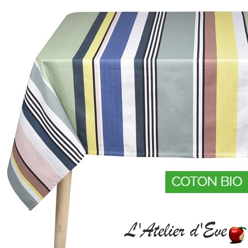 "Iholdy" Nappe coton bio toile basque Made in France Artiga