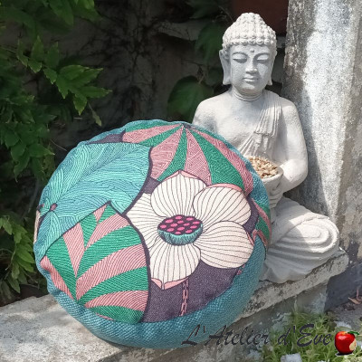 Zafu "Idris Lin Green" Meditation Cushion Made in France