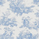 Scène d'été bleu porcelaine - Toile de jouy grande largeur 100% coton 