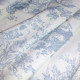 Scène d'été bleu porcelaine - Tissu ameublement coton, toile de jouy 