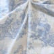 Scène d'été bleu porcelaine - Toile de coton, tissu toile de jouy