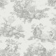 Scène d'été gris perle - Toile de jouy grande largeur 100% coton 