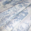 A pair of curtains Canvas of Jouy cotton "Summer Scene" Made in France