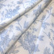 Rosa bleu faïence - Toile de jouy fleurie 100% coton grande largeur Casamance