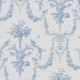 Corne d'abondance bleu faïence - Toile de Jouy coton grande largeur pour décoration intérieure Camengo