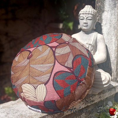 Zafu "Idris Rose" Coussin de méditation Fabrication Française