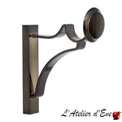 Tringles à Rideaux Collection Medicis : 1 Support Mixte Plafond Mur  Métallisé