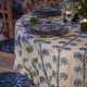 Embroidered tablecloth "Coup de Chance" Green French Manufacture