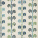 Tissu Nappe brodée "Coup de Chance" Blue-Green Fabrication Française