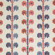 Tissu Nappe brodée "Coup de Chance" Blue-Red Fabrication Française