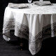 "Haveli raspberry" Provencal cotton tablecloth and square Valdrôme Made in France