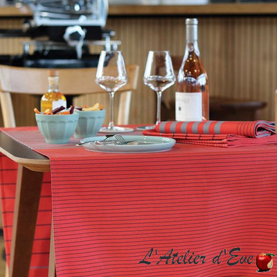 Nappe "Sauvelade" brique toile basque Made in France Artiga