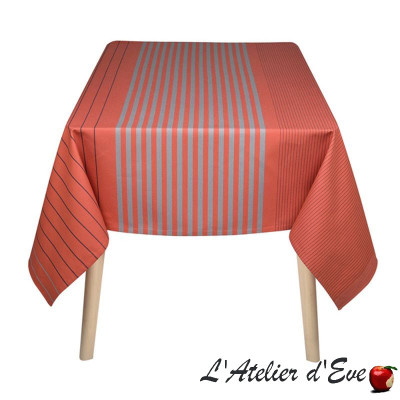 "Sauvelade" brique Nappe coton toile basque Made in France Artiga