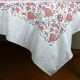 "Colombe rouge" Provencal cotton tablecloth Valdrôme Made in France