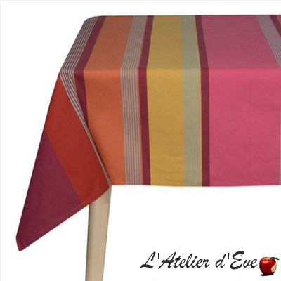 "Garlin ocher" Basque cotton tablecloth Made in France Artiga
