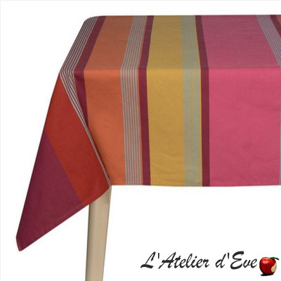 Nappe 150x250cm coton toile basque "Bidos" Fabrication Française