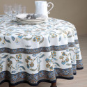 "Bastide bleu" coton Nappe et carré provençaux Valdrôme Made in France