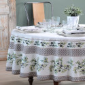 "Natural Madder" cotton Provencal round tablecloth Valdrôme Made in France