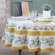 "Garance olive" Round Provençal tablecloth cotton fabric Valdrôme Made in France