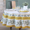 Garance olive Round Provençal tablecloth cotton fabric Valdrôme Made in France