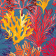 Tissu enduit fantaisie "Les coraux" Thevenon