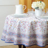 Yellow Gentiane coated Round Provencal tablecloth Valdrôme Made in France