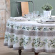 "Blue braid" Round tablecloth coated in Provencal cotton Valdrôme Made in France