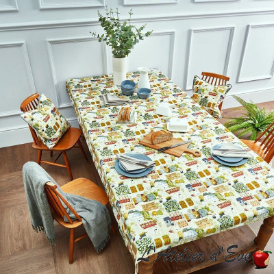 "Allotment" Premium Waxed Tablecloth