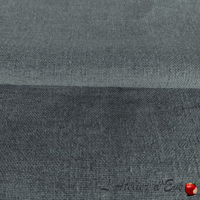Coupon 50x140cm toile de lin "Naimi" dauphin Casal