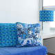 Coussin et abat-jour tissu coton "Cannage" Bleu- Esterelle