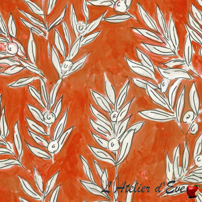 Tissu suédine velours "Olivette"Corail- Esterelle