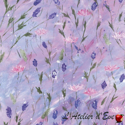 "Lavender" suede velvet fabric - Esterelle