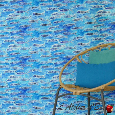 Cotton fabric "Sardines"- Esterelle
