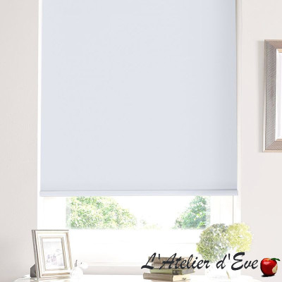 Optical white gravity blackout roller blind