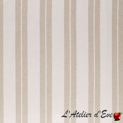 Rayures transat-Beige 2534601-St Tropez - Tissu ameublement grande largeur, tissu éthique 97% de fils recyclés Thevenon