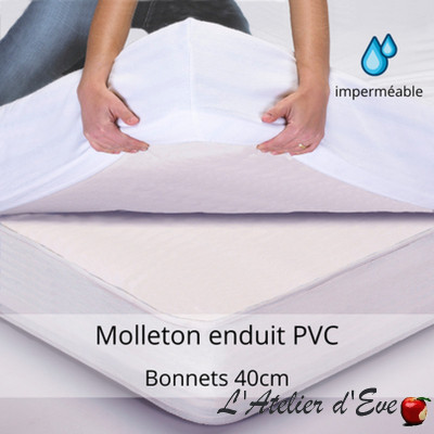 Protège-matelas coton imperméable - bonnets 40cm - Tradilinge