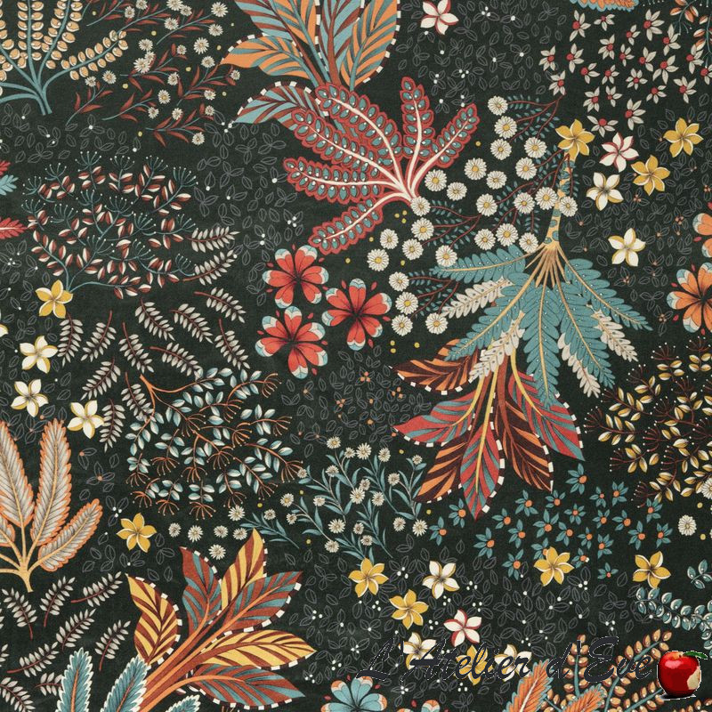 Tissu velours Vert Wonderful World Thevenon