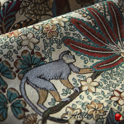 Tissu Jacquard -Ameublement et siège- Nouveau Monde-Thevenon-2516713 Fond Crème