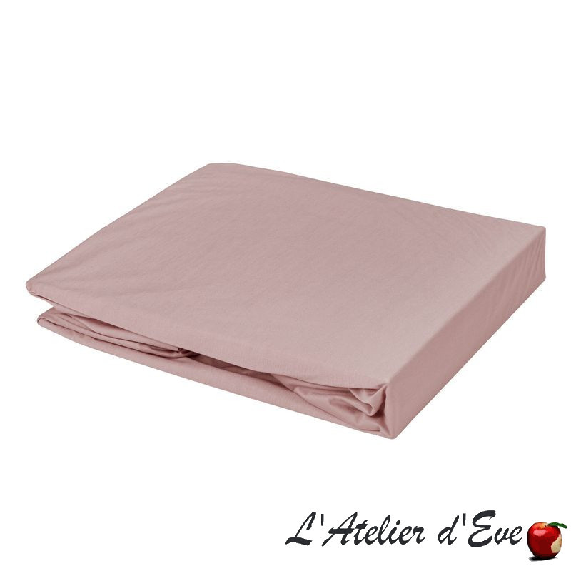 Drap housse rose thé TPR jersey extensible 2x80x200