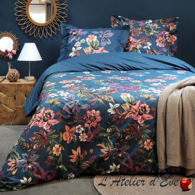 "Floralia" Housse de couette 260x240cm réversible + 2 Taies 65x65cm