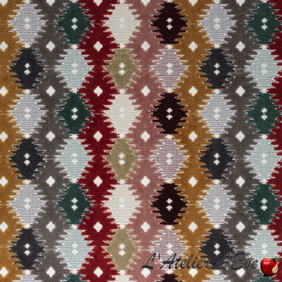 Thevenon "Bombay" Fairisle Velvet Fabric